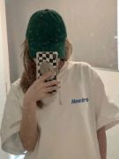 Baskılı Oversize Bisiklet Yaka T-shirt - Beyaz resmi